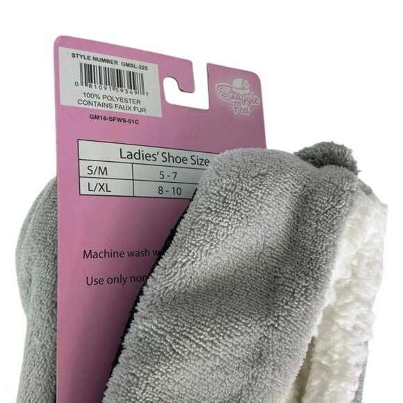 Snuggle Feet Cat Slippers Gray Fleece Lined Women’s Size Large - Picture 9 of 16